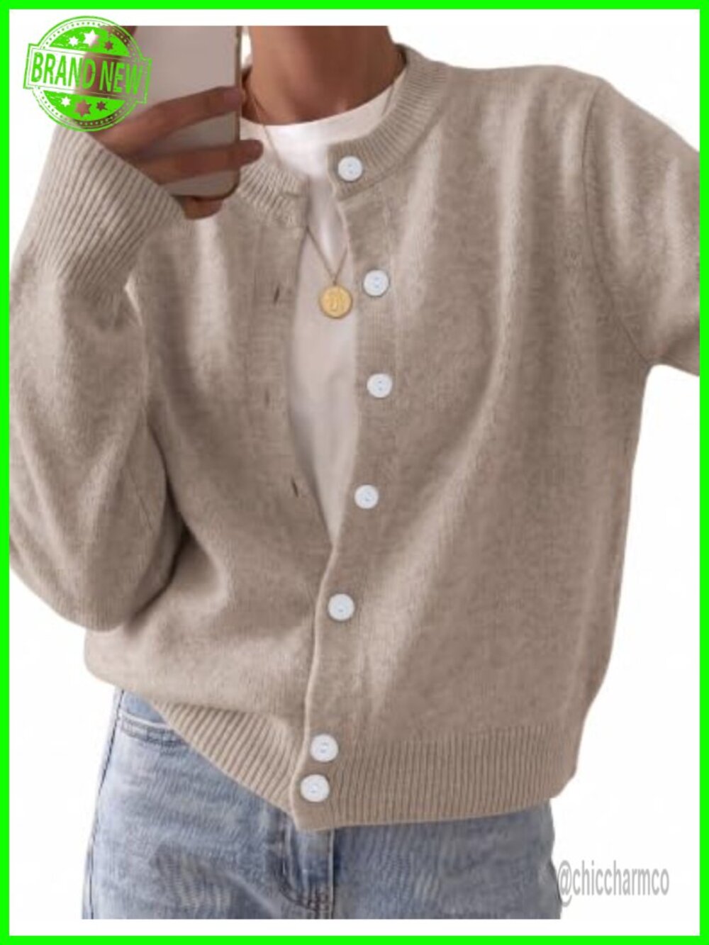 Wool Blend Cardigan Sweater for Women Casual Fall Knitwear
